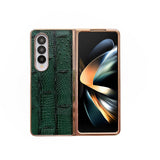For Samsung Galaxy Z Fold4 5G Leather Mahjong Phone Case - Electroplated - Green