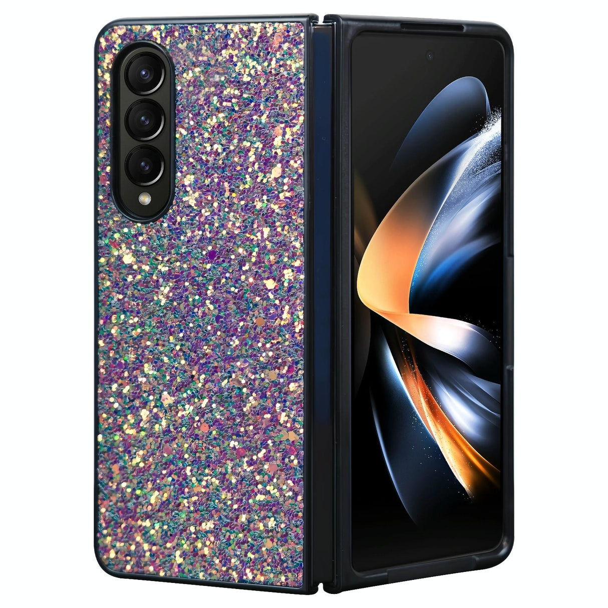 For Samsung Galaxy Z Fold4 5G Foldable Diamond Case - Compact And Stylish - Flash White