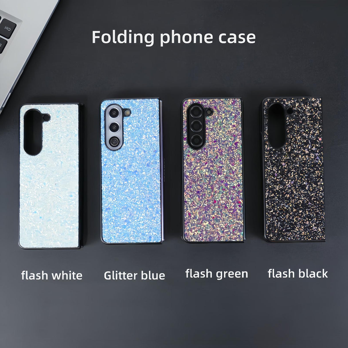 For Samsung Galaxy Z Fold4 5G Foldable Diamond Case - Compact And Stylish - Flash White
