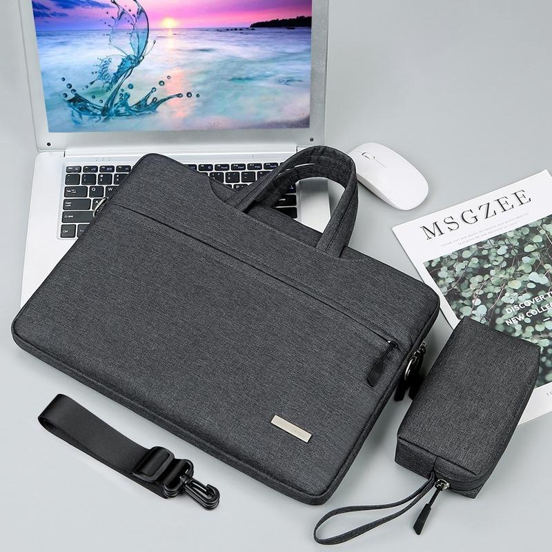 12 Laptop Handbag With Shoulder Strap And Power Bag - Inner Bag - Black