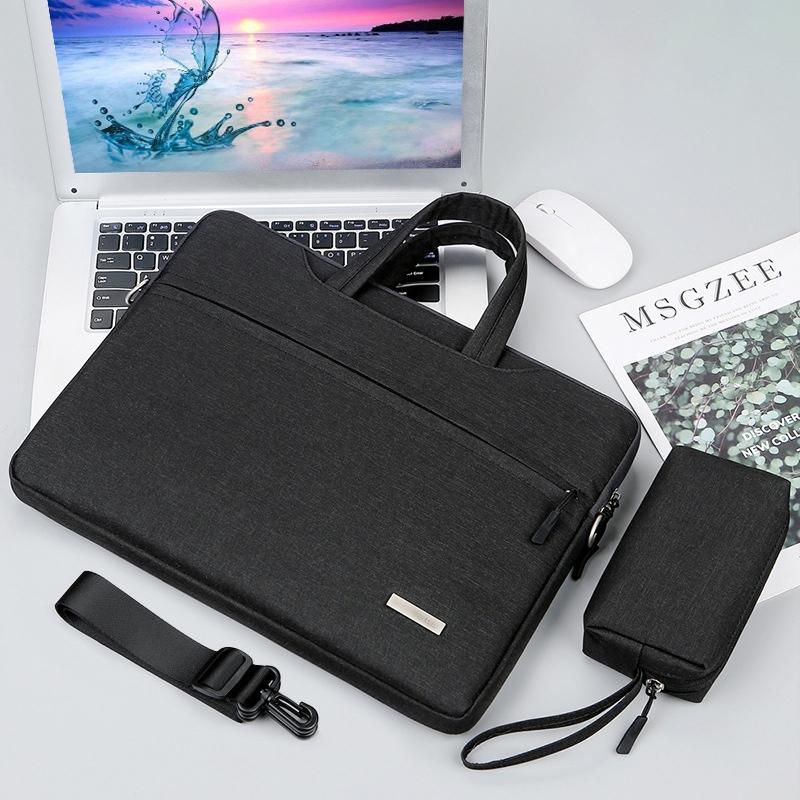 12 Laptop Handbag With Shoulder Strap And Power Bag - Inner Bag - Black