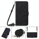 For Samsung Galaxy z Fold4 5G Embossed Leather Flip Crossbody Phone Case - 3d Design - Black - Extra Image