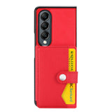 For Samsung Galaxy Z Fold4 5G Samsung Galaxy Z Fold4 Litchi Pattern Single Button Card Holder Phone Case - Blue - Extra Image