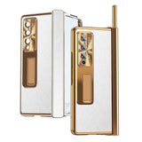 For Samsung Galaxy Z Fold4 5G Shockproof Magnetic Litchi Pattern Phone Case - Gold - Extra Image