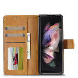For Samsung Galaxy Z Fold4 5G Calf Leather Phone Case - Grey