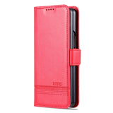 For Samsung Galaxy Z Fold4 5G Leather Magnetic Phone Case - Calf Texture - Light Brown