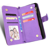 For Samsung Galaxy z Fold4 5G Zipper Leather Phone Case with Litchi Texture - Purple - Extra Image