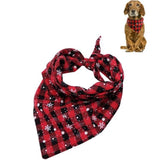 Pet Triangle Towel Christmas Snowflake Dog Saliva Towel - Size L - Blue - Top-Down View