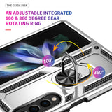 For Samsung Galaxy z Fold4 5G Tpu & Pc Shockproof Phone Case - Blue - Top-Down View