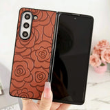 For Samsung Galaxy Z Fold4 5G Floral Print Protective Phone Case - Pink - Extra Image