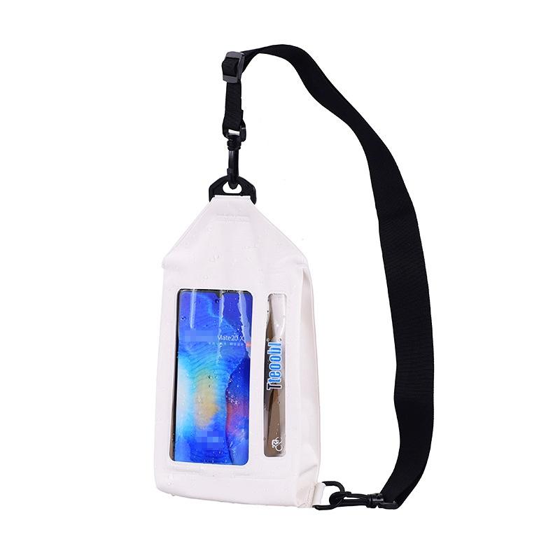 Waterproof Crossbody Phone Bag Tteoobl Touch Screen Chest Bag Paste Model - Grey Blue