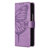 For Samsung Galaxy z Fold4 5G Butterfly Embossed Leather Phone Case - Black