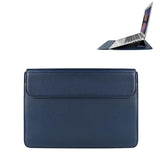 Leather Laptop Liner Bag - 14.1-15.4 Inches with Stand Function - Sapphire Blue With Bag