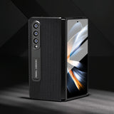 For Samsung Galaxy Z Fold4 5G Premium Leather Phone Case With Holder - Luxury Design - Black - Extra Image