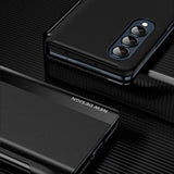 For Samsung Galaxy Z Fold4 5G Leather Phone Case With Pen Slot - Shockproof - Blue - Close-Up Angle