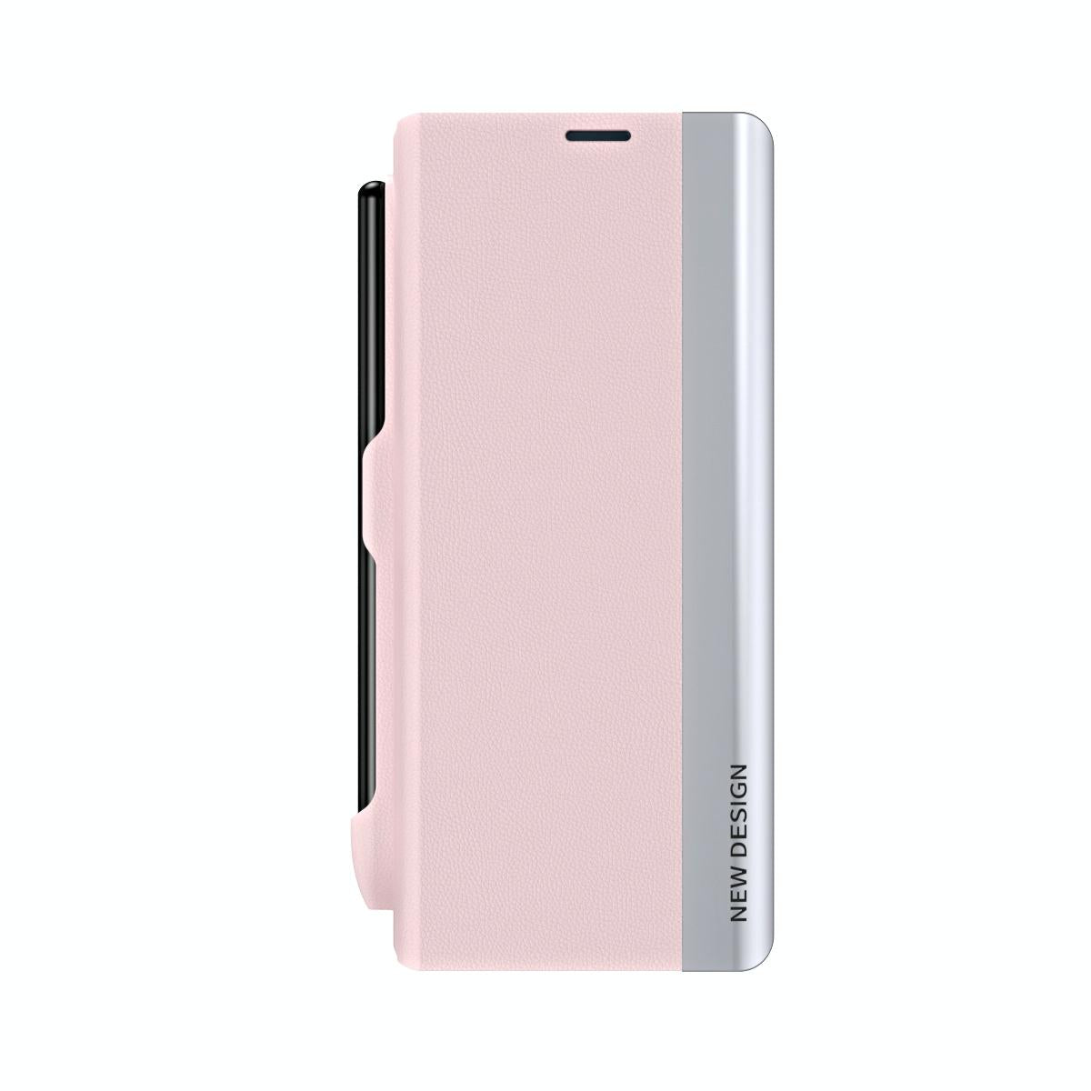 For Samsung Galaxy Z Fold4 5G Leather Phone Case With Pen Slot - Shockproof - Blue