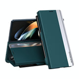 For Samsung Galaxy Z Fold4 5G Leather Phone Case With Pen Slot - Shockproof - Blue