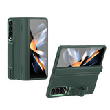 For Samsung Galaxy Z Fold4 5G Leather Wristband Phone Case - Green
