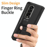 For Samsung Galaxy Z Fold4 5G Leather Wristband Phone Case - Green