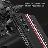 For Samsung Galaxy Z Fold4 5G Shockproof Twill Phone Case - Pc Tpu - Green - Close-Up Angle