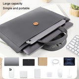 Waterproof Elastic Button Laptop Handbag - Pu Material - Rose Pink - 15.4/16 Inch