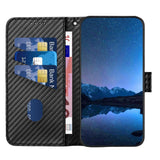 For Samsung Galaxy Z Fold4 5G Carbon Fiber Leather Phone Case With Lanyard - Coffee