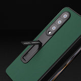 For Samsung Galaxy Z Fold4 5G Phone Case With Holder - Silky Soft Edge - Coffee - Extra Image