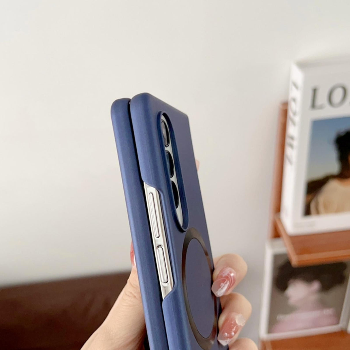 For Samsung Galaxy Z Fold4 5G Shockproof Magnetic Phone Case - Skin Protection - Purple