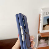 For Samsung Galaxy Z Fold4 5G Shockproof Magnetic Phone Case - Skin Protection - Purple