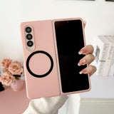 For Samsung Galaxy Z Fold4 5G Shockproof Magnetic Phone Case - Skin Protection - Purple