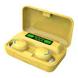 Macaron Bluetooth Earphones with Led Display and Noise Reduction - Dark Blue - Extra Image