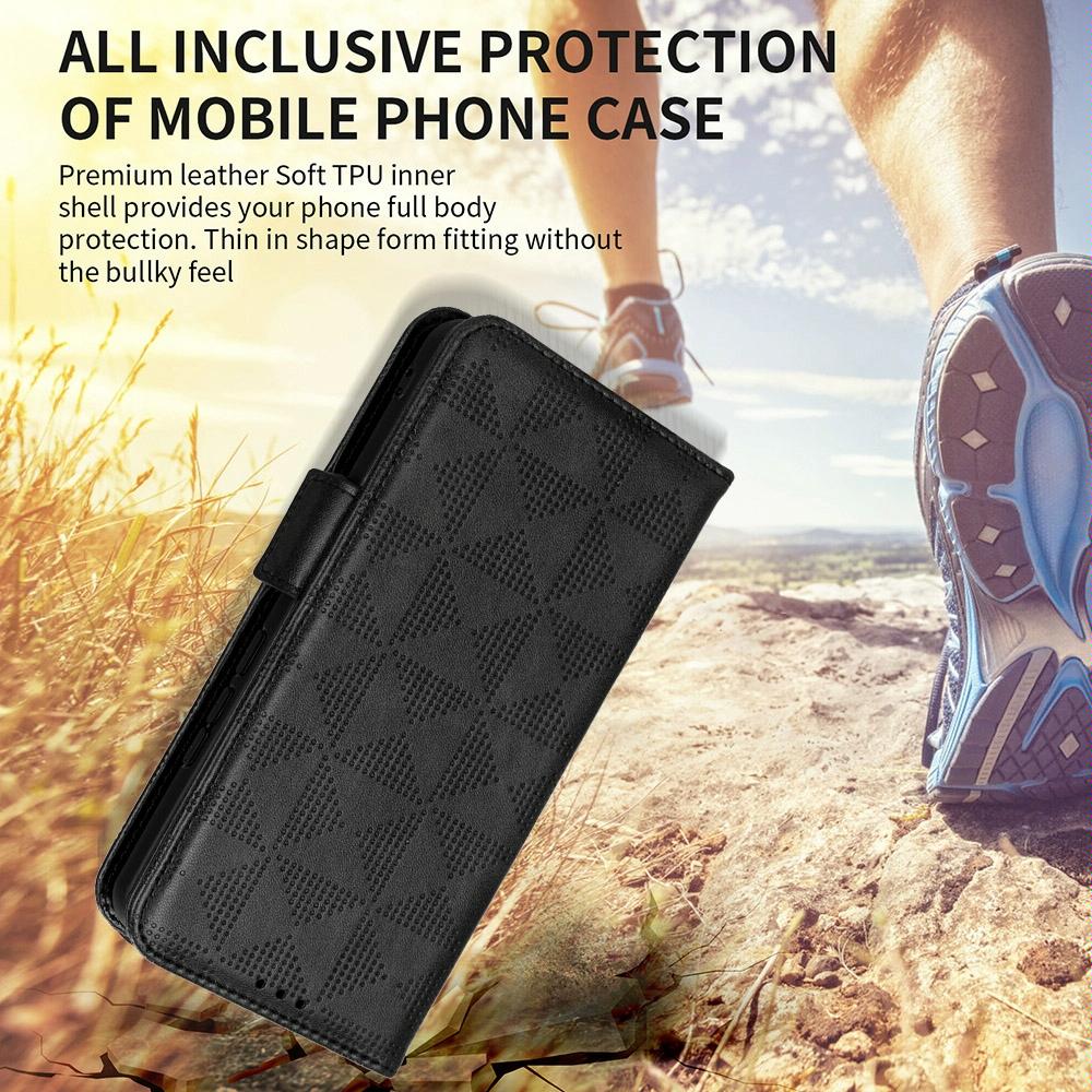 For Samsung Galaxy Z Fold4 5G Symmetrical Leather Triangle Phone Case - Purple