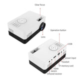 Mini Led Projector With Tripod Mount - Supports Av / Hdmi / Usb / Tf - 1080P Hd - Yellow White - 45-Degree Angle