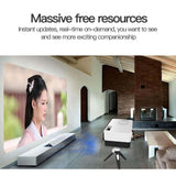 Mini Led Projector With Tripod Mount - Supports Av / Hdmi / Usb / Tf - 1080P Hd - Yellow White - Close-Up Angle