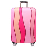 29-32 Inch Travel Suitcase Dust Covers - Elastic & Abrasion-resistant - Pink Ripple - Side View