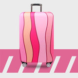 29-32 Inch Travel Suitcase Dust Covers - Elastic & Abrasion-resistant - Pink Ripple - Top-Down View