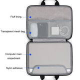 Waterproof Oxford Cloth Laptop Bag - Full Open Portable 16 / 17 Inches - Gray + Power Bag - Top-Down View