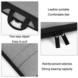 Waterproof Oxford Cloth Laptop Bag - Full Open Portable 16 / 17 Inches - Gray + Power Bag - 45-Degree Angle