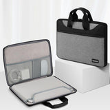 Waterproof Oxford Cloth Laptop Bag - Full Open Portable 16 / 17 Inches - Gray + Power Bag - Close-Up Angle