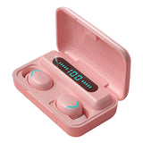 Macaron Series Bluetooth Earphones with Breathing Light & Noise Reduction - Dark Blue