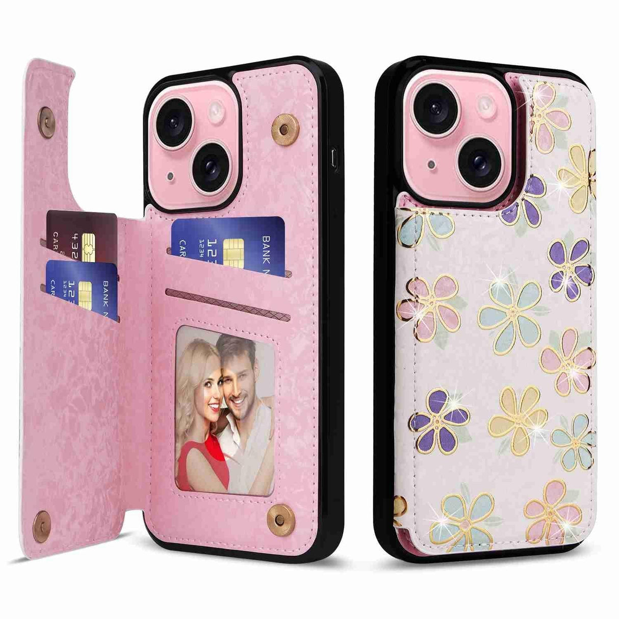 Double Buckle Rfid Anti Theft Phone Case For Iphone 15 - Printed