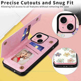 Double Buckle Rfid Anti Theft Phone Case For Iphone 15 - Printed - 45-Degree Angle