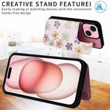 Double Buckle Rfid Anti Theft Phone Case For Iphone 15 - Printed - Rear View
