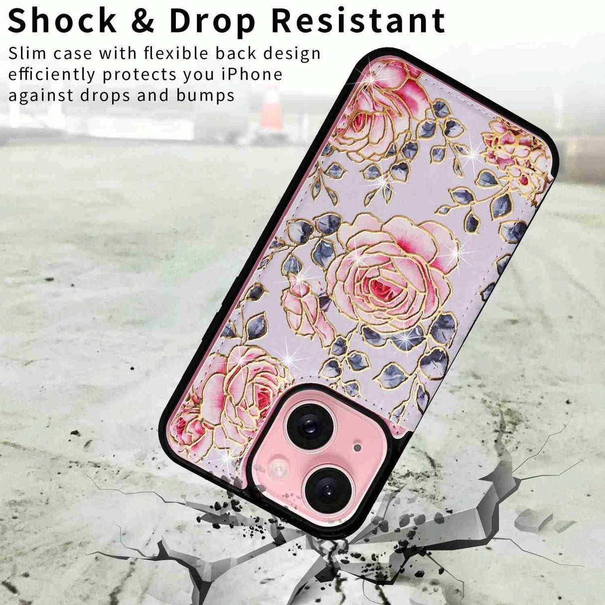 Double Buckle Rfid Anti Theft Phone Case For Iphone 15 - Printed