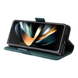 For Samsung Galaxy Z Fold4 5G Leather Dual Buckle Phone Case - Green - Extra Image