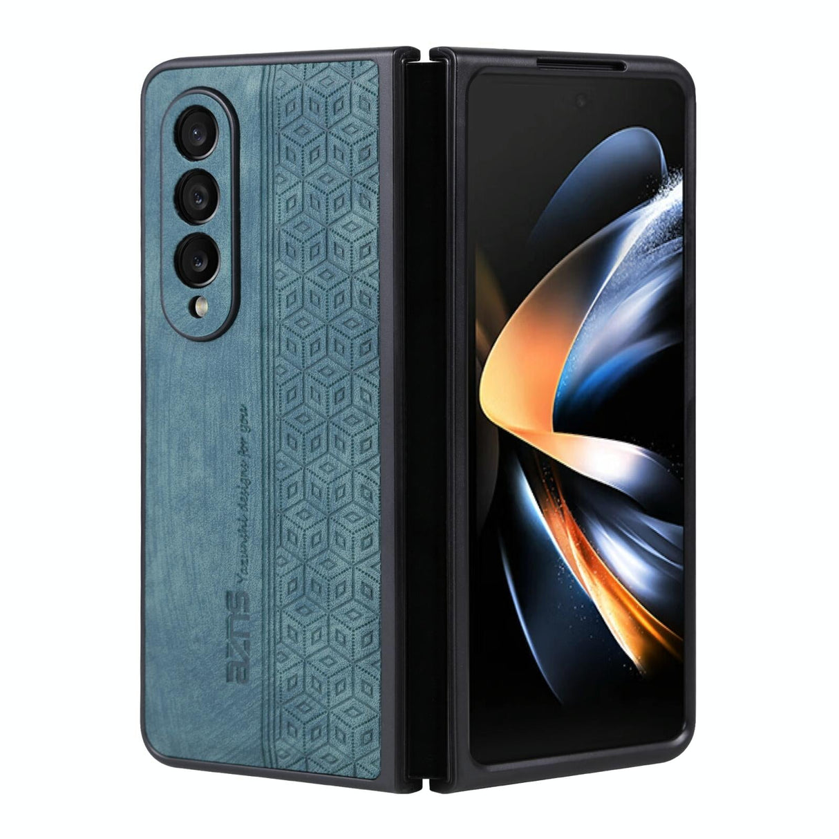 For Samsung Galaxy z Fold4 5G Embossed 3d Skin Texture Phone Case - Sleek Design - Purple