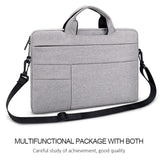 13.3 Inch Portable Laptop Shoulder Bag - Oxford Cloth & Nylon - Black - Top-Down View