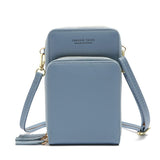 Women Pu Mobile Phone Shoulder Bag Large Capacity - Blue