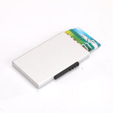 Aluminum Rfid Blocking Credit Card Holder - Silver - Front View