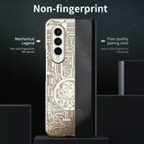 For Samsung Galaxy Z Fold4 5G Foldable Electroplated Phone Case - Mechanical Legend 4. - Black